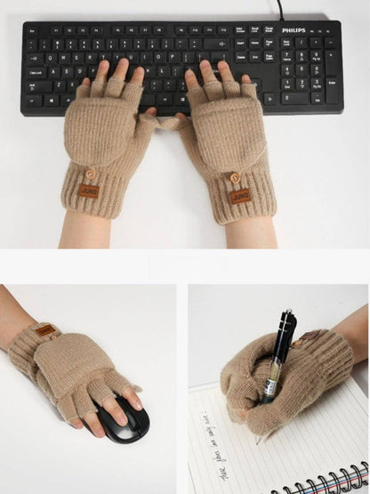 Fingerless Gloves with Mitten Flaps
