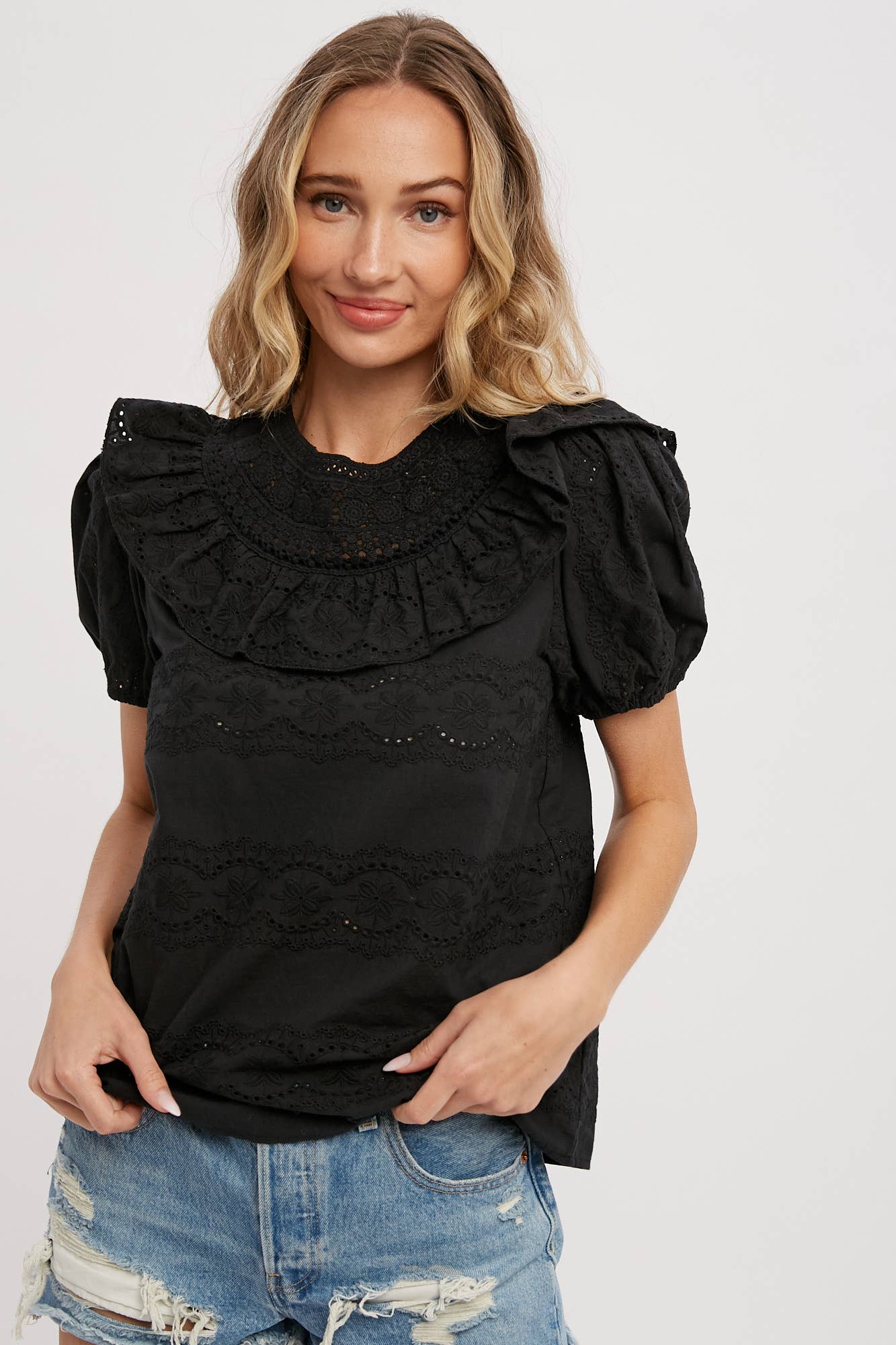 EYELET LACE BLOUSE