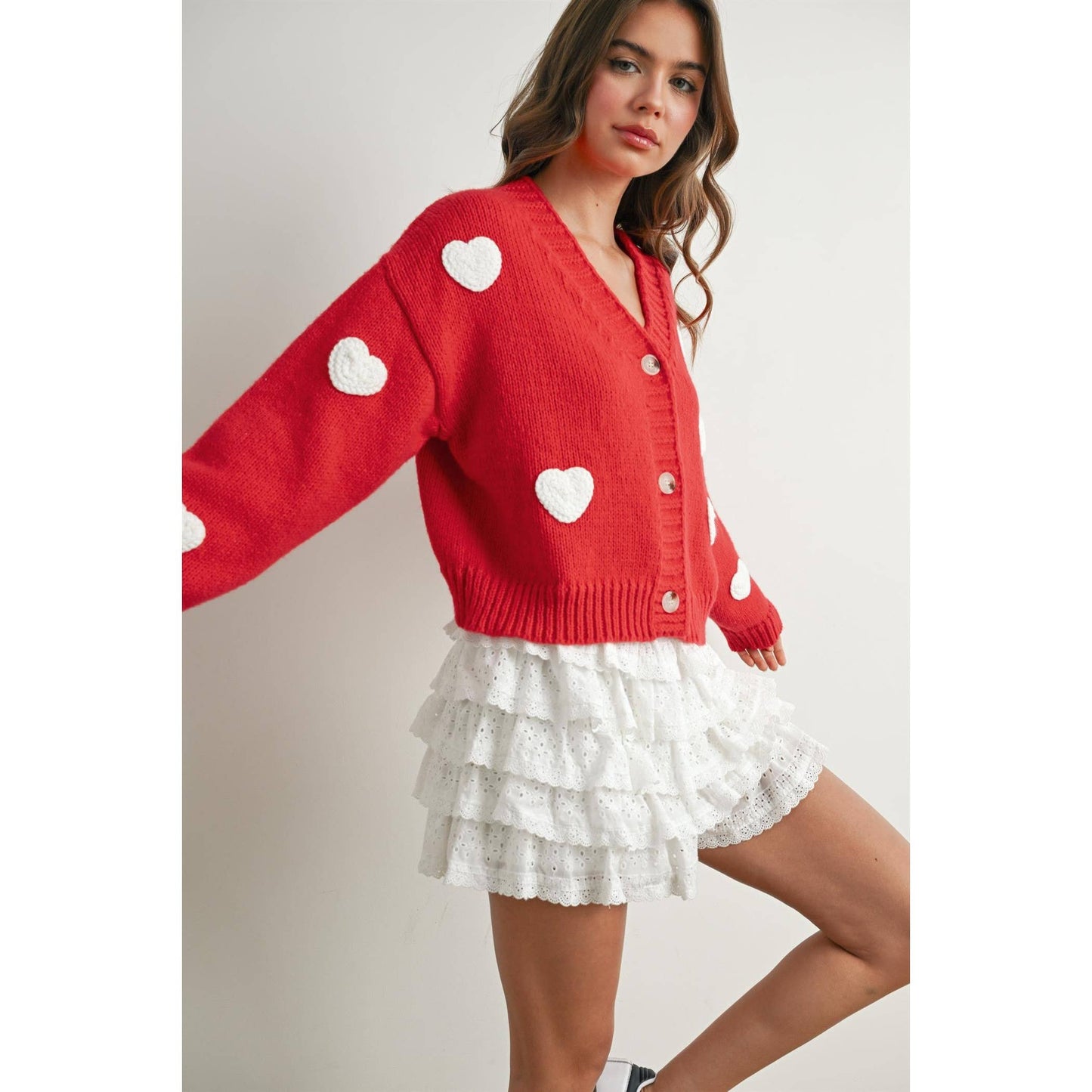 Heart Pattern Cardigan