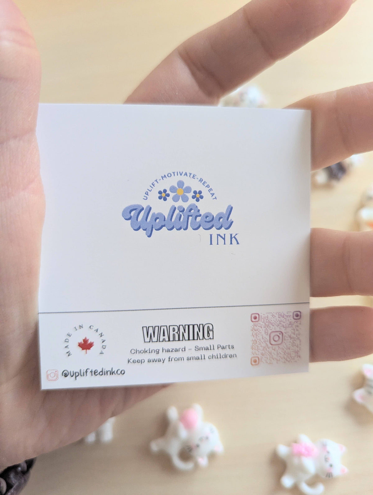 Thinking of You Cat Card + Mini Cat Trinket. Cat Lover Gift
