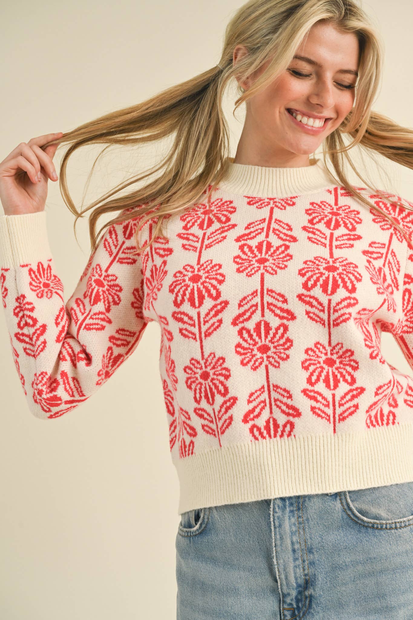 Floral Pattern Sweater