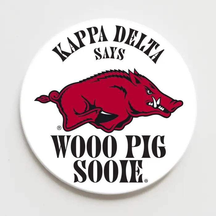 University of Arkansas Sorority Wooo Pig Button