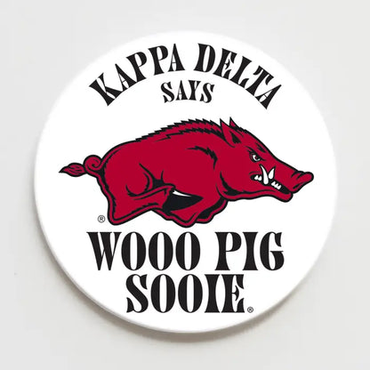 University of Arkansas Sorority Wooo Pig Button