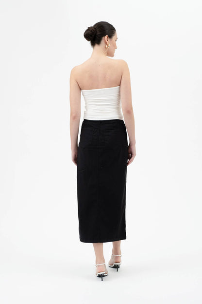 REVERSIBLE STRAPLESS SCRUNCH KNIT TOP