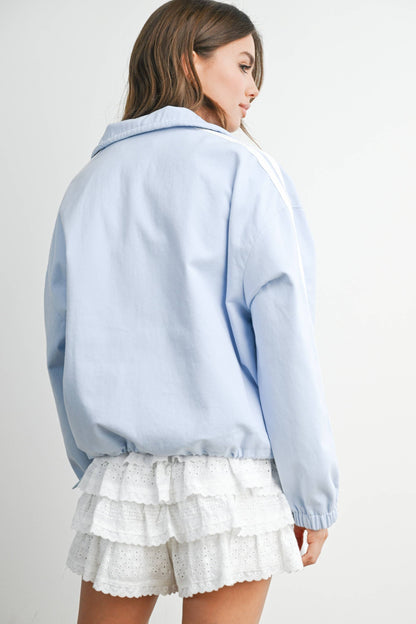 The Marina Stripe Twill Track Jacket