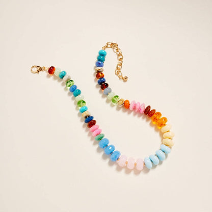 17 Inch Mixed Shaped Colored Resin Bead Necklace