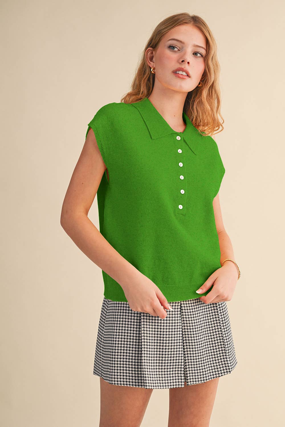 Cap Sleeve Collared Vest