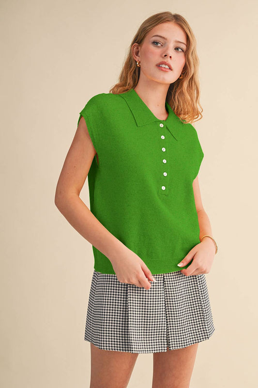 Cap Sleeve Collared Vest
