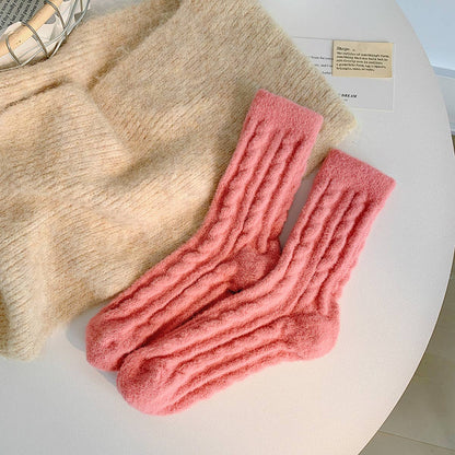 Cable Knit Fuzzy Socks