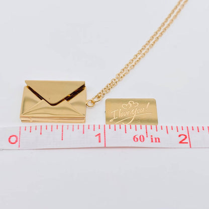 "I Love You" Envelope Necklace