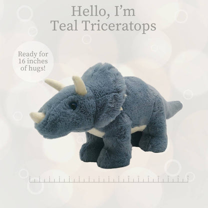 Teal Triceritops Plush Toy