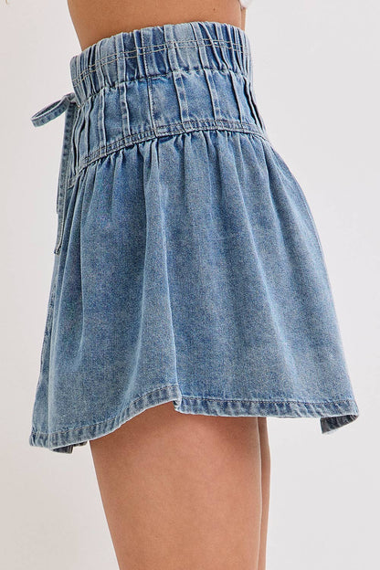 HIGH WAISTED MINI DENIM SKIRT