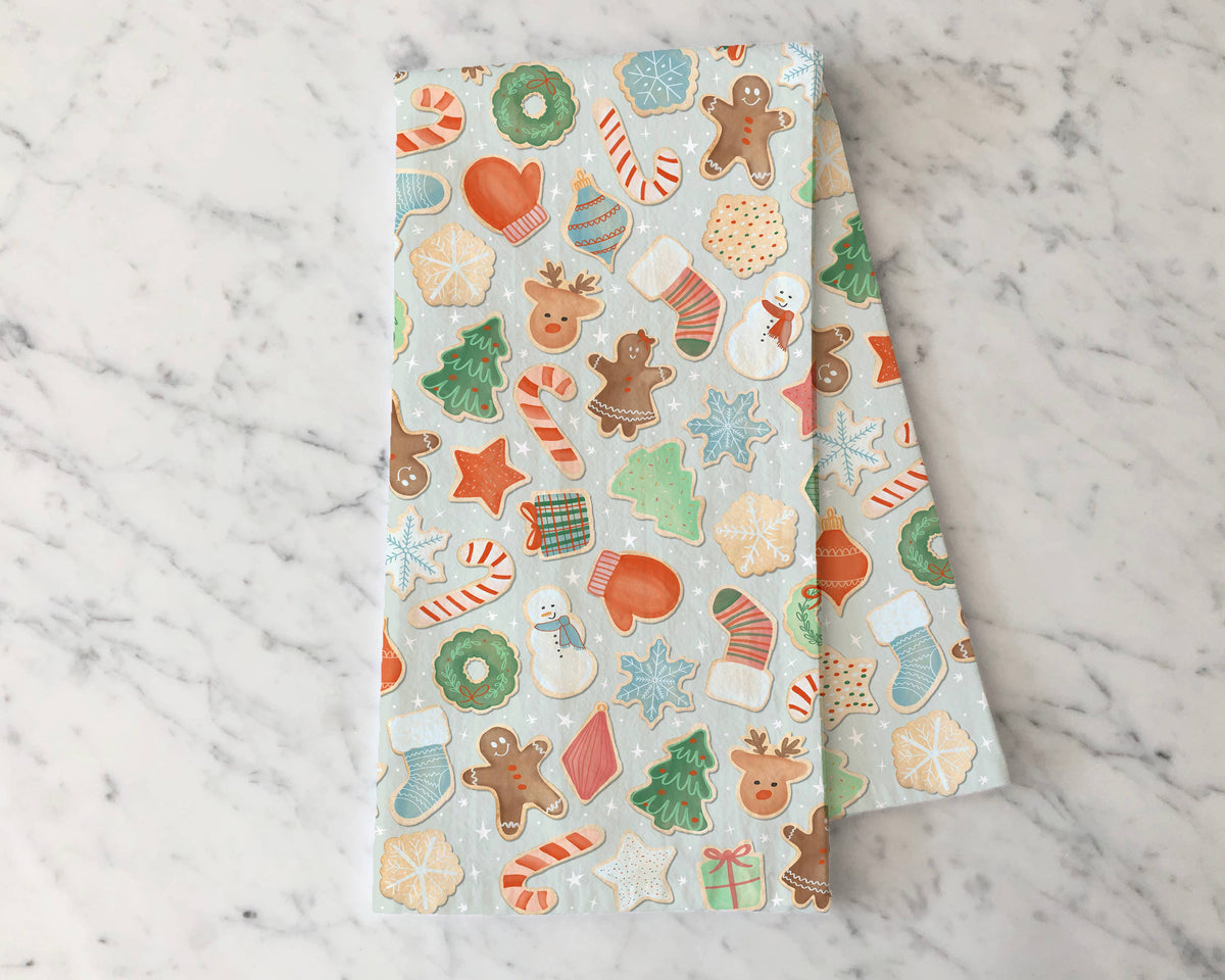 Mint Christmas Cookies - Holiday Tea Towel
