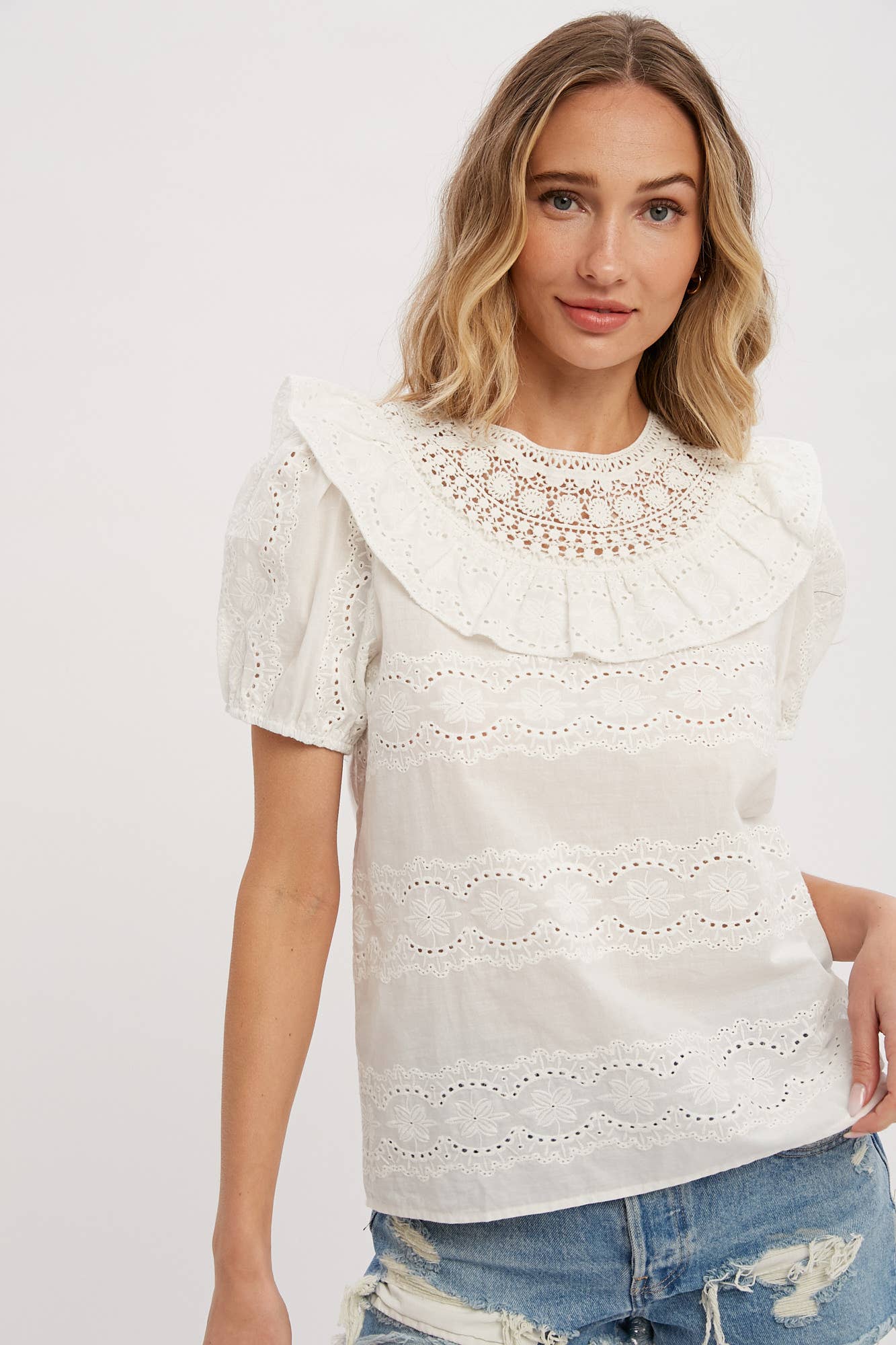 EYELET LACE BLOUSE