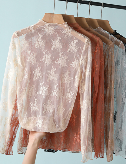 Floral Lace Sheer Layering Top