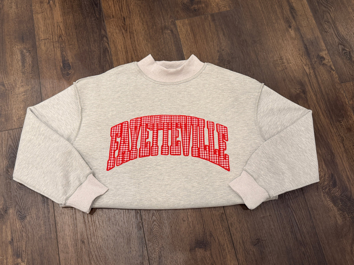 Red Gingham Fayetteville Mock-Neck