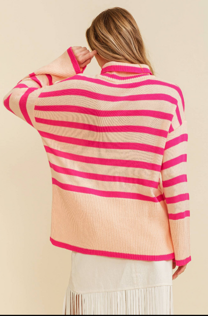 Striped Turtleneck Sweater