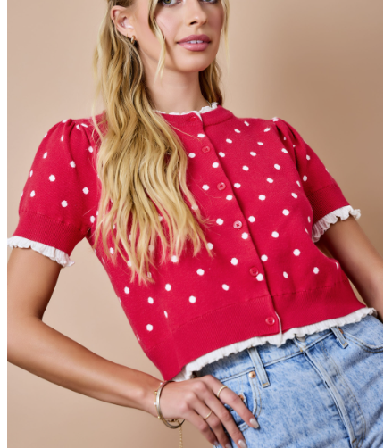 Polkadot Button Down Cardigan