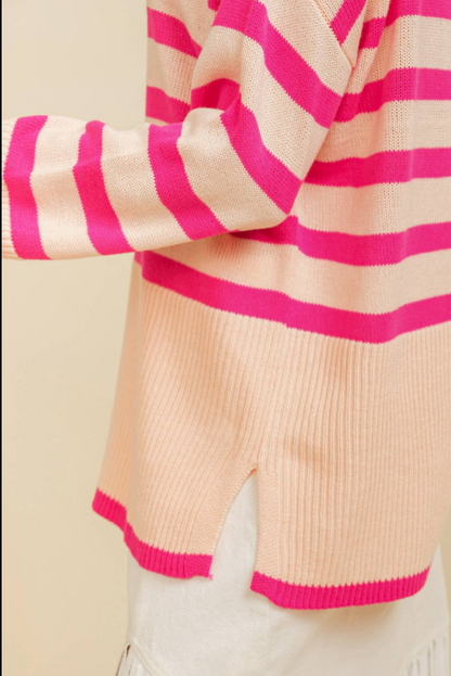 Striped Turtleneck Sweater