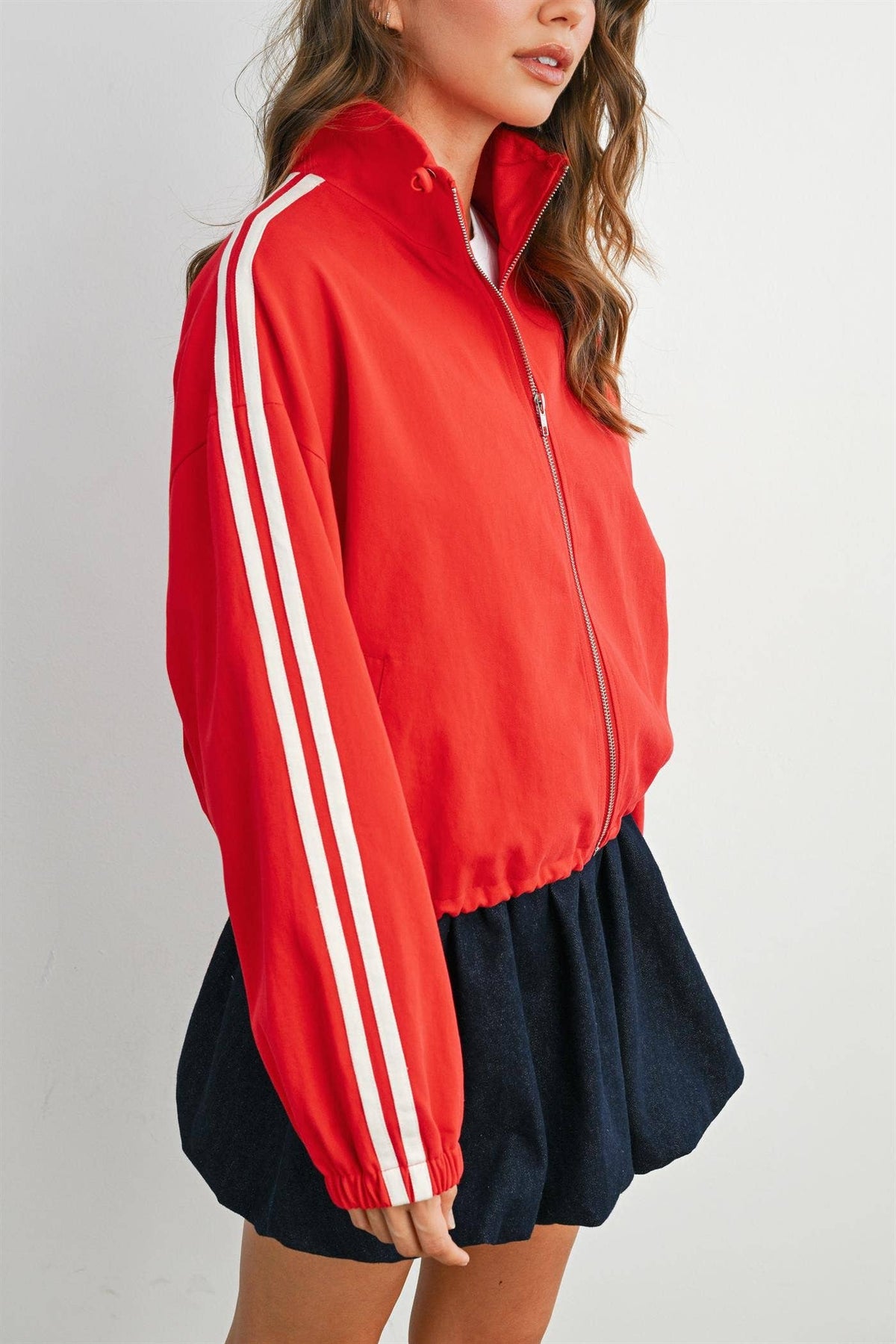The Marina Stripe Twill Track Jacket