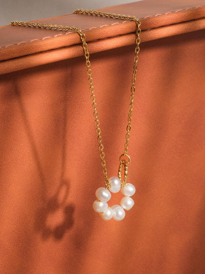 Bedelia Pearl Halo Necklace