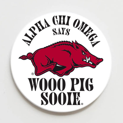 University of Arkansas Sorority Wooo Pig Button