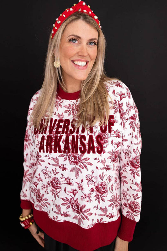 Arkansas Floral Toile Sweatshirt