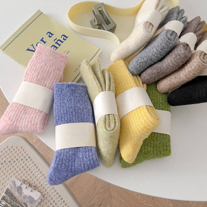 5 Pairs Warm Wool Blend Socks