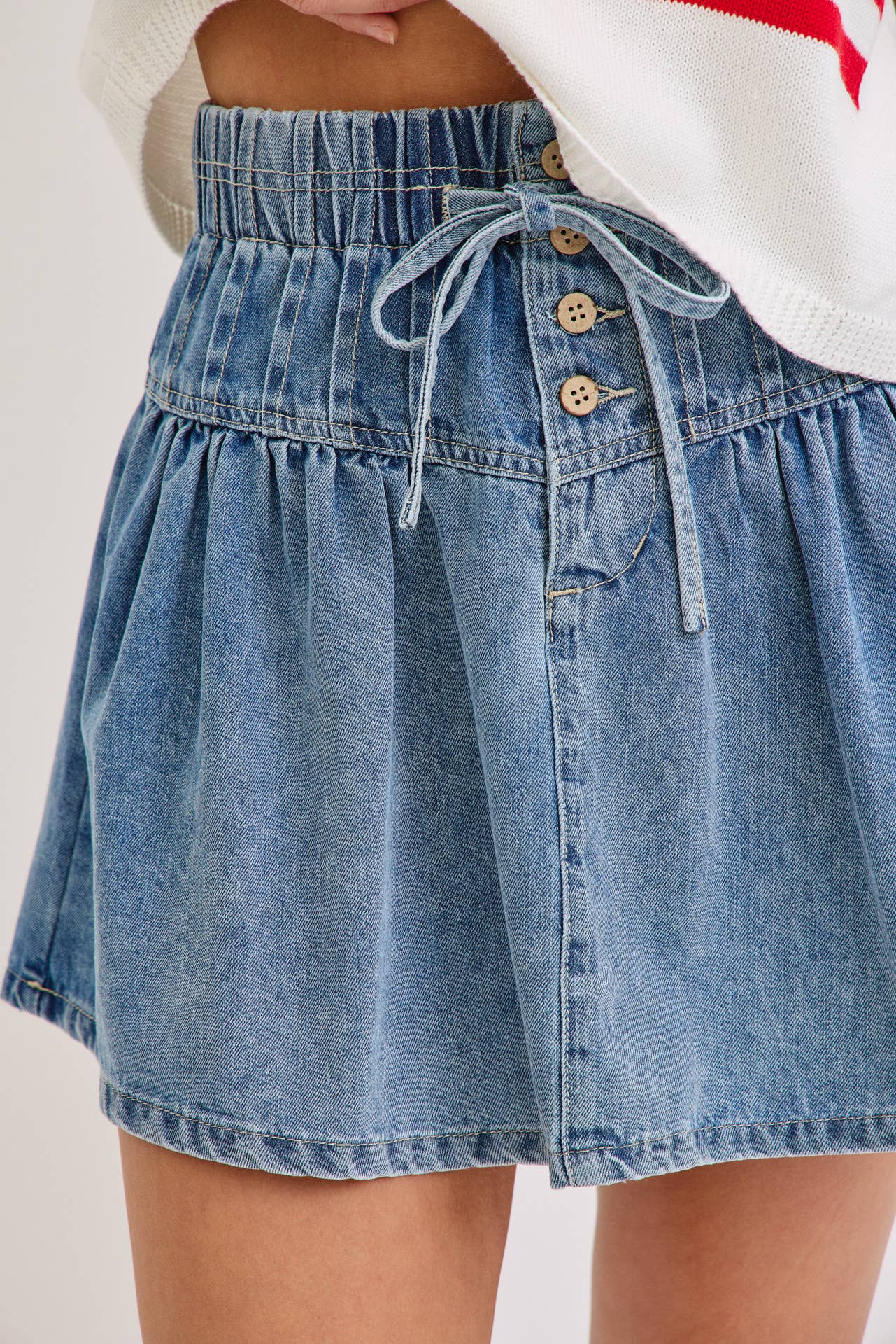 HIGH WAISTED MINI DENIM SKIRT