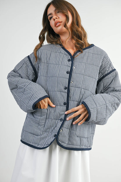 Buttoned Quilted Puffer Jacket
