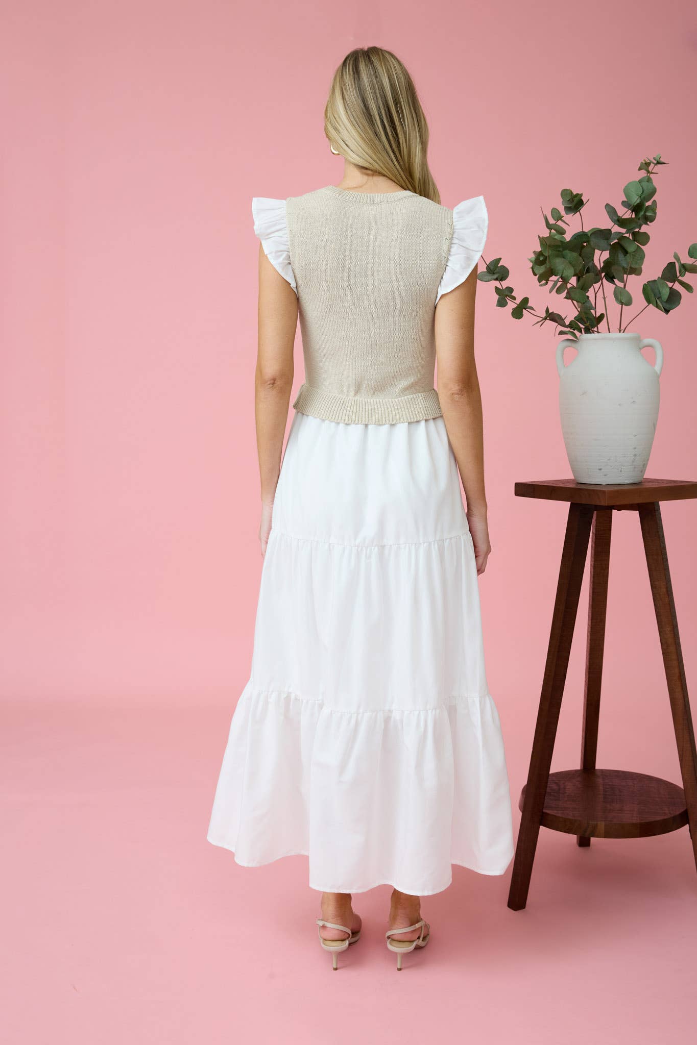 SWEATER VEST MIDI DRESS