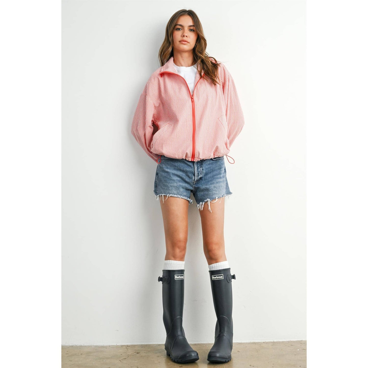 Striped Drawstring Jacket