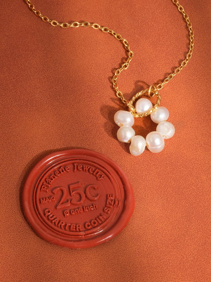 Bedelia Pearl Halo Necklace