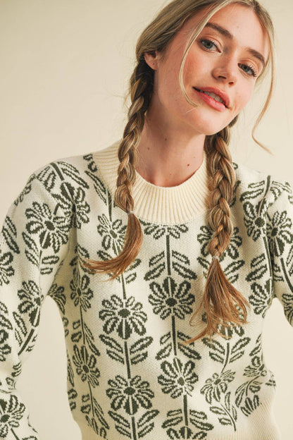 Floral Pattern Sweater
