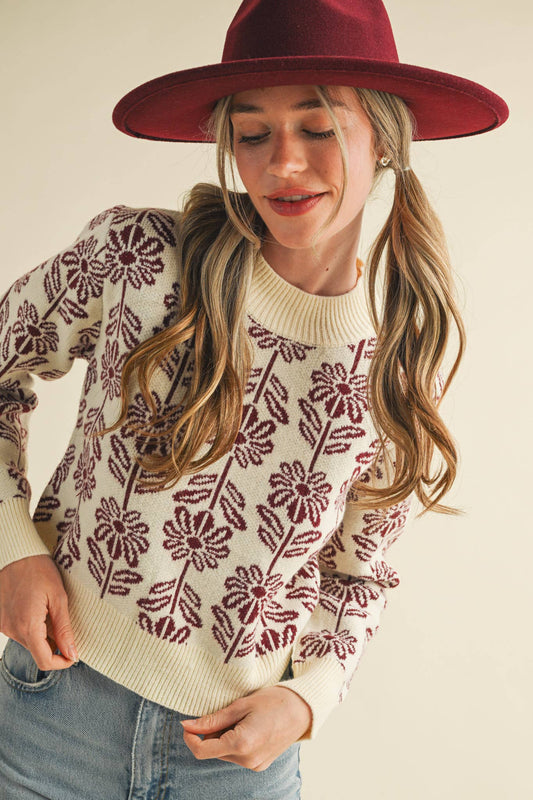 Floral Pattern Sweater