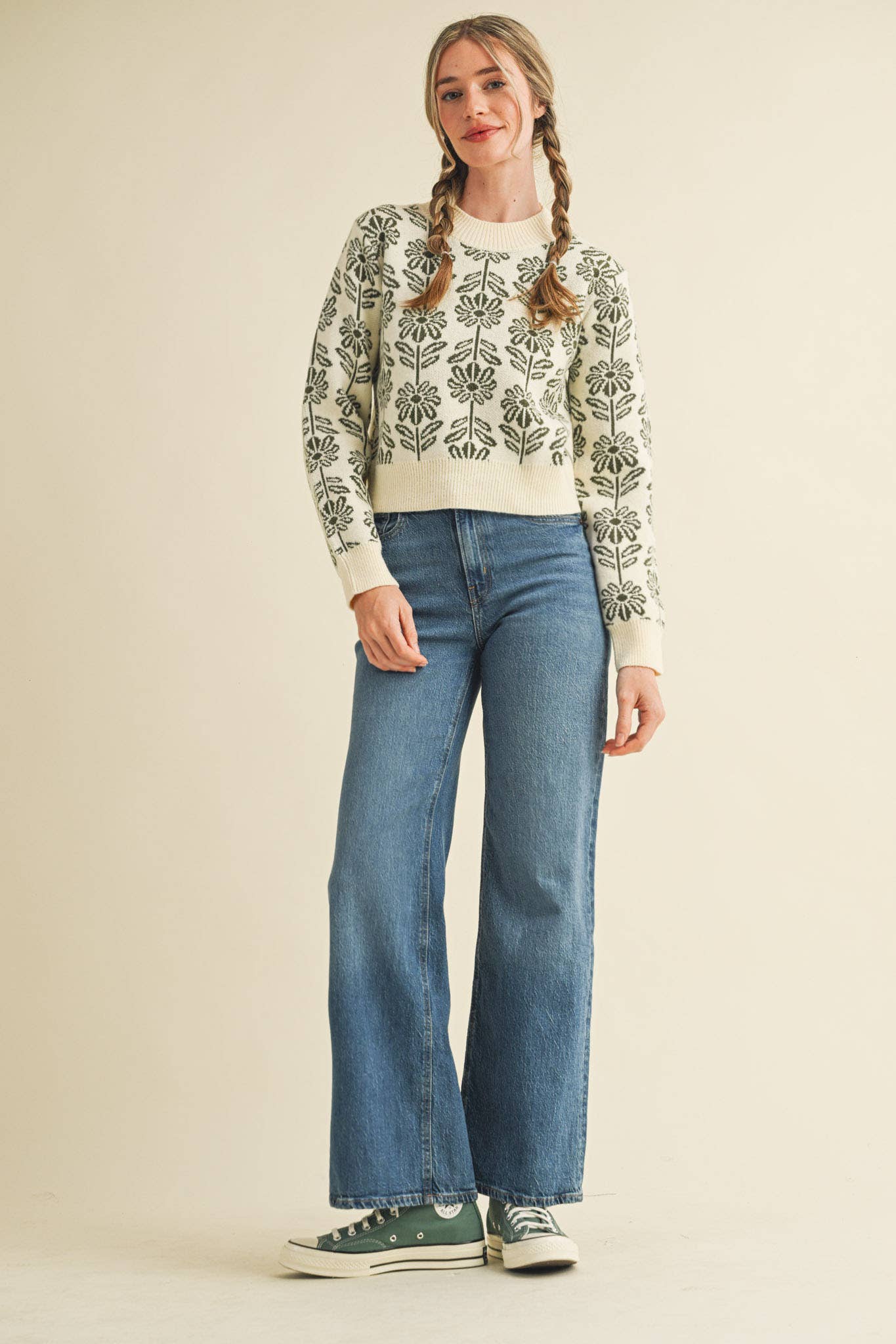 Floral Pattern Sweater