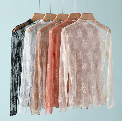 Floral Lace Sheer Layering Top
