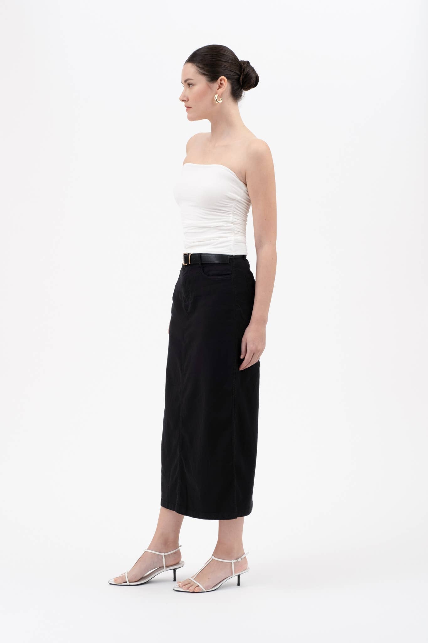 REVERSIBLE STRAPLESS SCRUNCH KNIT TOP