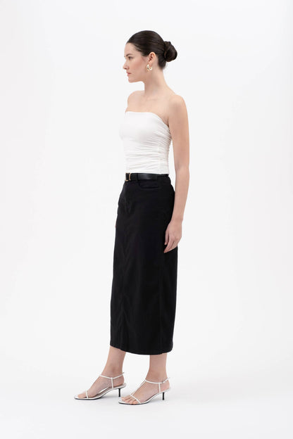 REVERSIBLE STRAPLESS SCRUNCH KNIT TOP