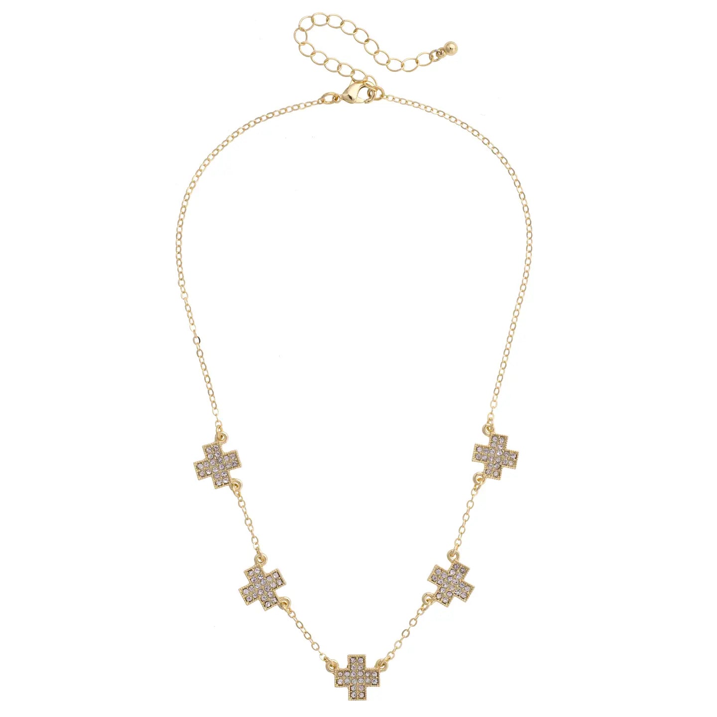 Natalie Pave Cross Necklace