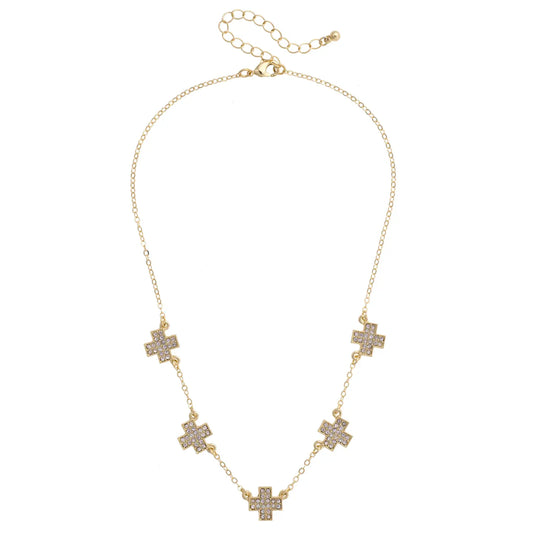 Natalie Pave Cross Necklace