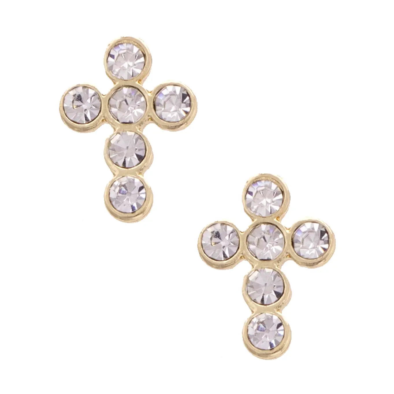 Elizabeth Pave Cross Stud Earrings
