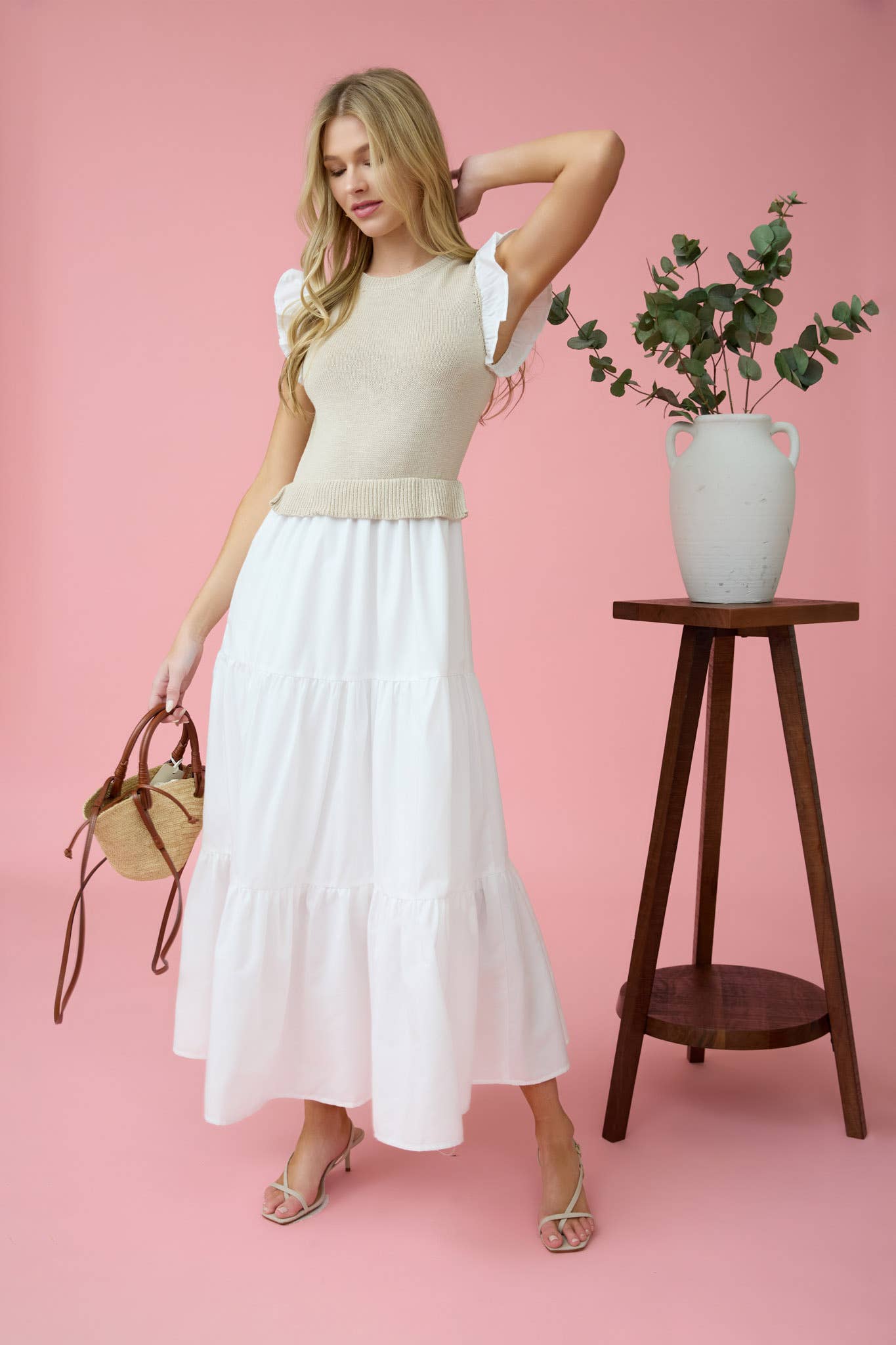 SWEATER VEST MIDI DRESS