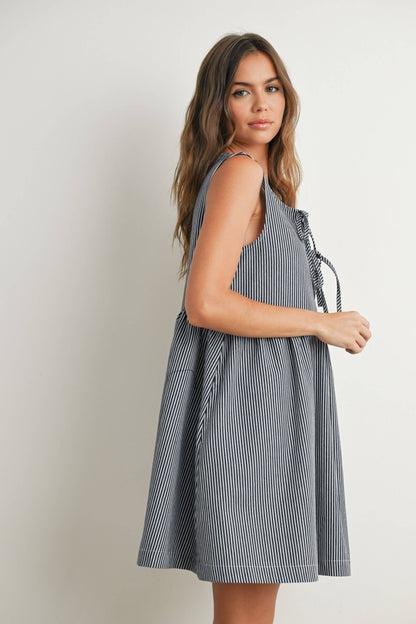 Mini Red Stripe Bowknot Dress