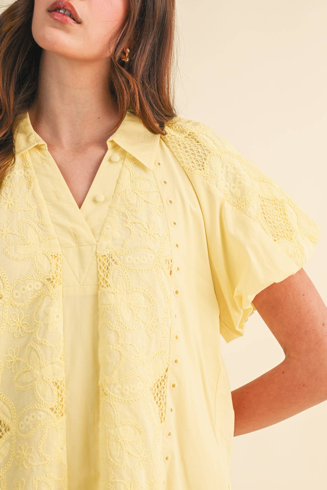 Floral Embroidery Mini Dress