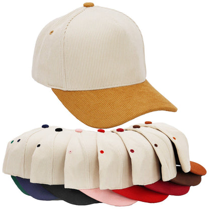 Premium Corduroy Beige Upper Baseball Cap