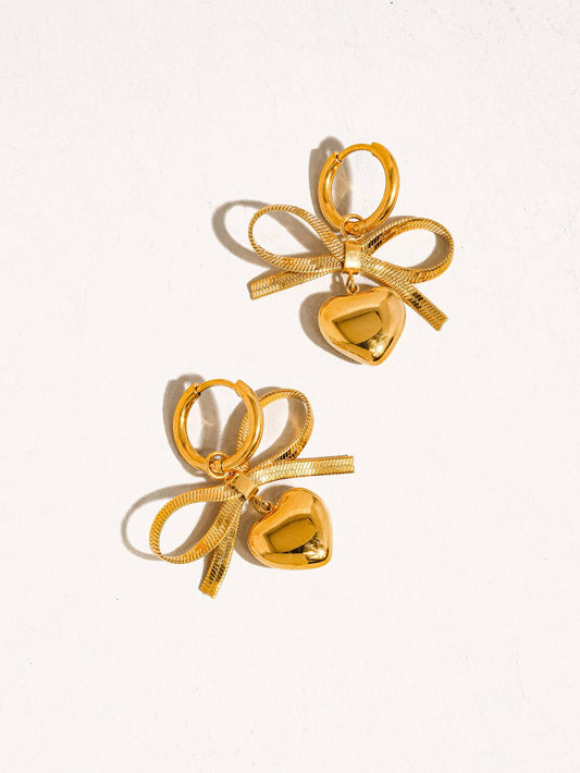 Addie Bow Heart Earrings