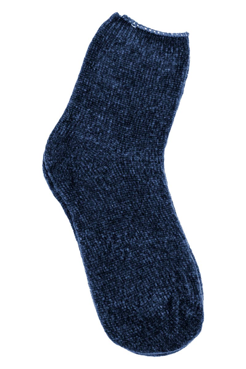 Velvety Chenille Knitted Quarter Socks