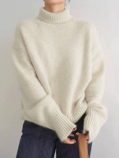 Soft Slouchy Turtleneck Knitted Sweater