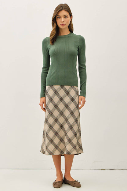 BASIC PATTERNED KNIT SWEATER